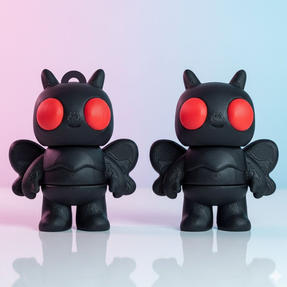 Mothman Flexi Bag Charm Cryptid Backpack Keychain Cryptozoology Trinket Fidget